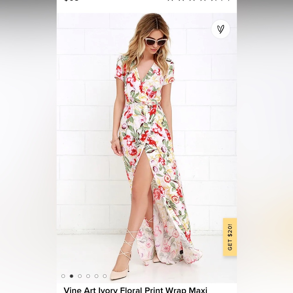 Lulus Floral Tie Wrap Dress—Small